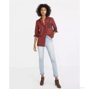 Madewell Classic Ex-Boyfriend Shirt in Plaid Patchwork Size XS
